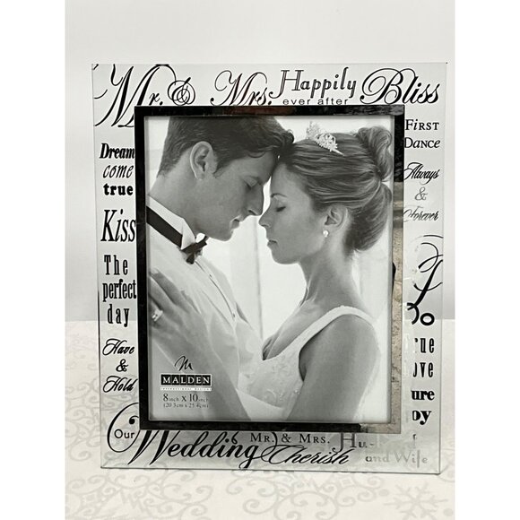 Malden Mr. & Mrs.‎ Wedding Photo Frame 8x10 Glass - Picture 1 of 2